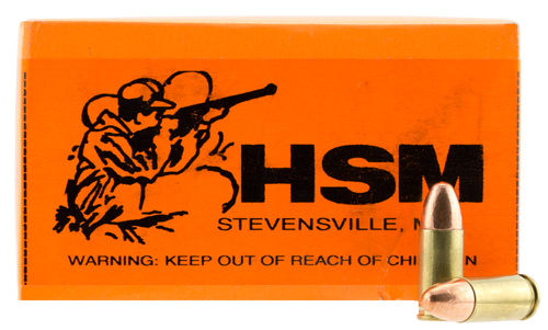 HSM Ammunition 9mm Luger Ammo 124gr FMJ Ammunition - 50 Rounds