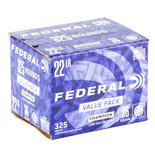 Federal 22LR Ammo 36gr Hollow Point Ammunition - 325 Rounds