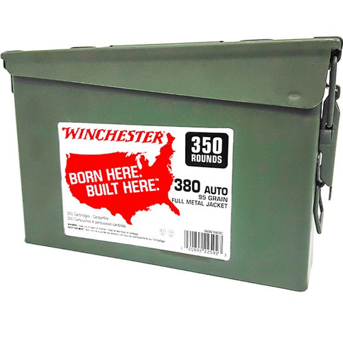 Winchester .380 ACP Ammo 95gr FMJ Ammunition - 350 Rounds