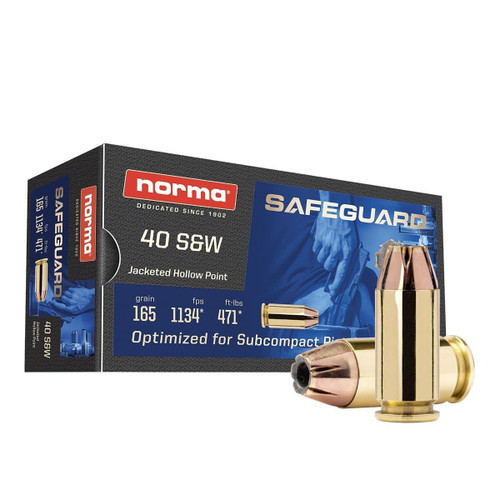 Norma .40 S&W Ammo 165gr JHP Ammunition - 50 Rounds
