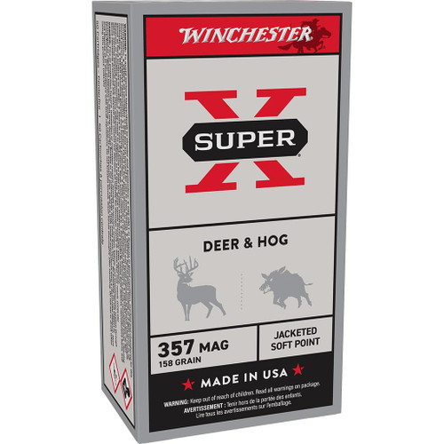 Winchester 357 Magnum Ammo 158gr JSP Ammunition - 50 Rounds