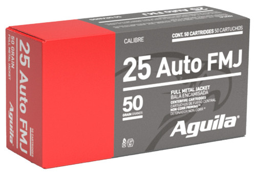 Aguila .25 ACP Ammo 50gr FMJ Ammunition - 50 Rounds