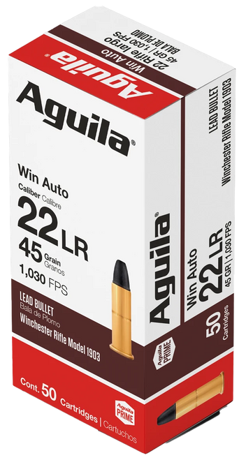 Aguila .22 Winchester Auto Ammo 45gr LRN Ammunition - 50 Rounds