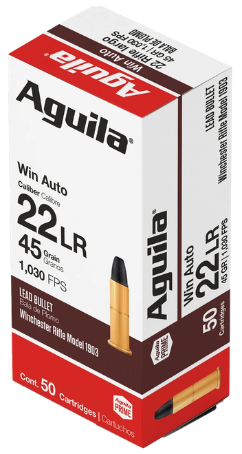 Aguila .22 Winchester Auto Ammo 45gr LRN Ammunition - 50 Rounds