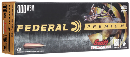 Federal 300 WSM Ammo 180gr Swift Scirocco Ammunition - 20 Rounds