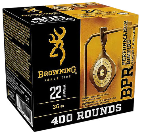 Browning Ammunition .22 Long Rifle Ammo 36gr CPHP Ammunition - 400 Rounds