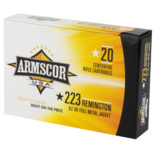 Armscor 223 Rem Ammo 62gr FMJ Ammunition - 20 Rounds
