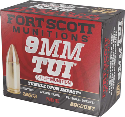 Fort Scott 9mm Ammo 125gr Copper Solid Ammunition - 20 Rounds