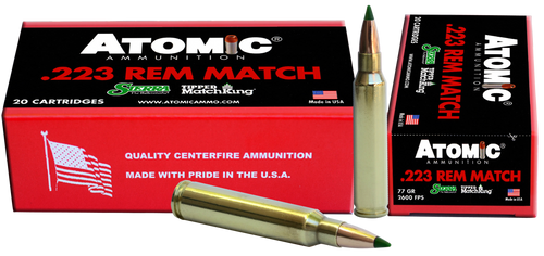 Atomic Ammunition 223 Rem Ammo 77gr TMK Ammunition - 20 Rounds