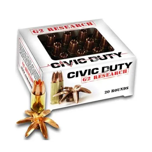 G2 Research .45 ACP 164gr Solid Copper Lead Free Ammo - 20 Rounds
