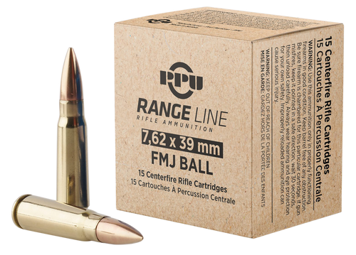 TR&Z 7.62x39 Ammo 123gr Full Metal Jacket Ammunition - 15 Rounds