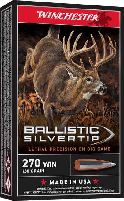 Winchester Ammunition .270 Win Ammo 130gr PT Ammunition - 20 Rounds