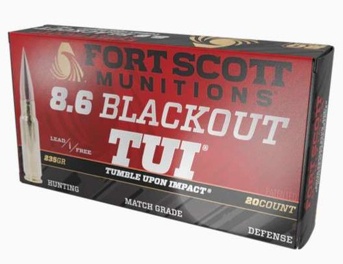 Fort Scott 8.6 Blackout Ammo 235gr Copper Solid Ammunition - 20 Rounds