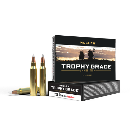 Nosler .223 Rem Ammo 70gr AccuBond SP Ammunition - 20 Rounds