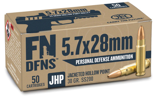FN 5.7x28mm Ammo 30gr JHP Ammunition - 50 Rounds