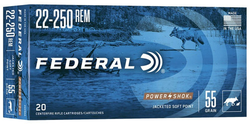 Federal .22-250 Rem Ammo 55gr SP Ammunition - 20 Rounds