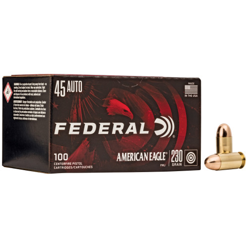 Federal 45 ACP Ammo 230gr Full Metal Jacket Ammunition - 100 Rounds
