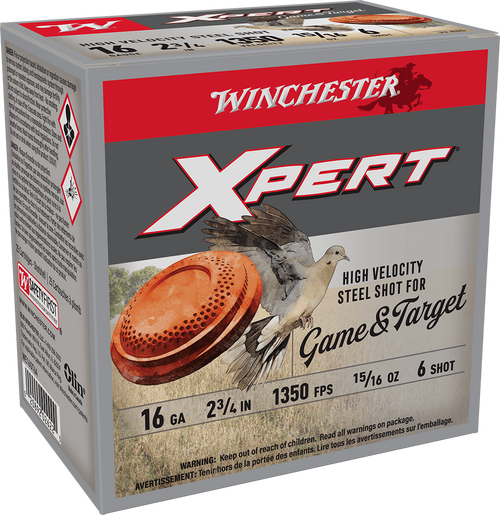 Winchester 16 Gauge Ammo 15/16 oz #6 Steel Shot Ammunition - 25 Rounds