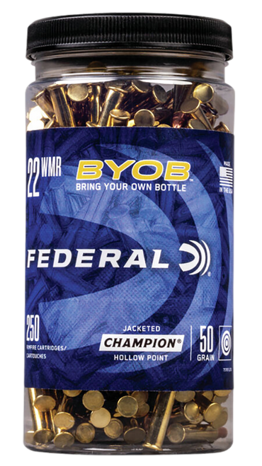 Federal 22 Mag Ammo 50gr Jacketed Hollow Point Ammunition - 250 Rounds