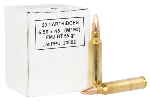 PPU 5.56x45mm Ammo 55gr FMJ-BT Ammunition - 1000 Rounds