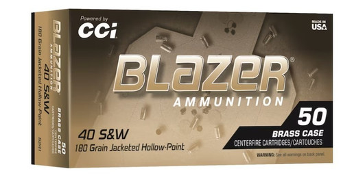 CCI 40 S&W Ammo 180gr JHP Ammunition - 50 Rounds