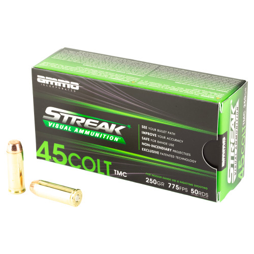 Streak 45 Long Colt Ammo 250gr Total Metal Coating Ammunition - 50 Rounds