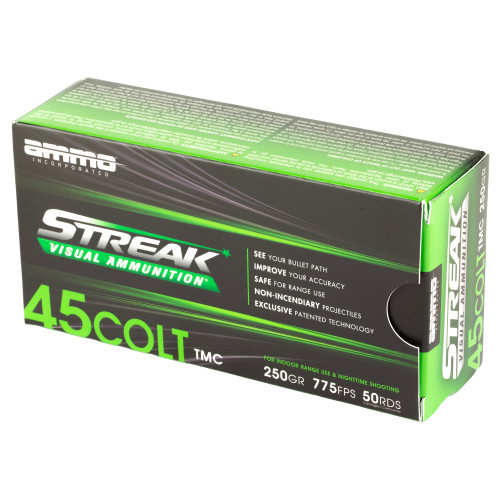 Streak 45 Long Colt Ammo 250gr Total Metal Coating Ammunition - 50 Rounds