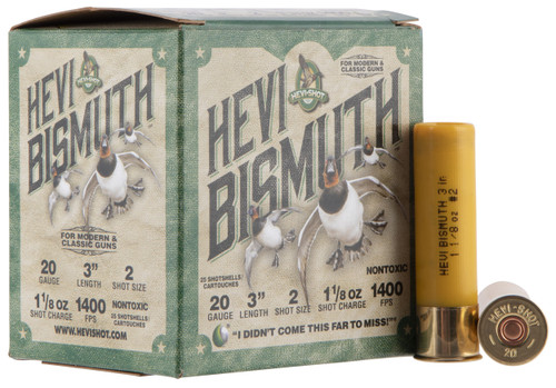 Hevi-Shot 20 Gauge Ammo 1-1/8 oz #2 Bismuth Ammunition - 25 Rounds