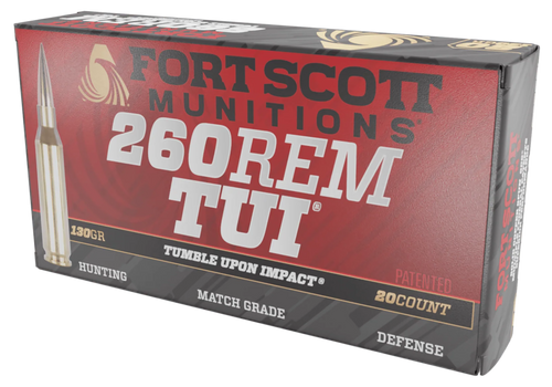 Fort Scott Munitions 260 Rem Ammo 130gr Solid Ammunition - 20 Rounds