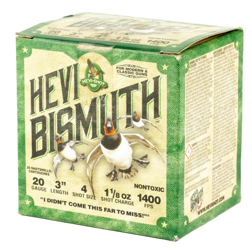 Hevi-Shot 20 Gauge Ammo 1 1/8 oz #4 Bismuth Ammunition - 25 Rounds