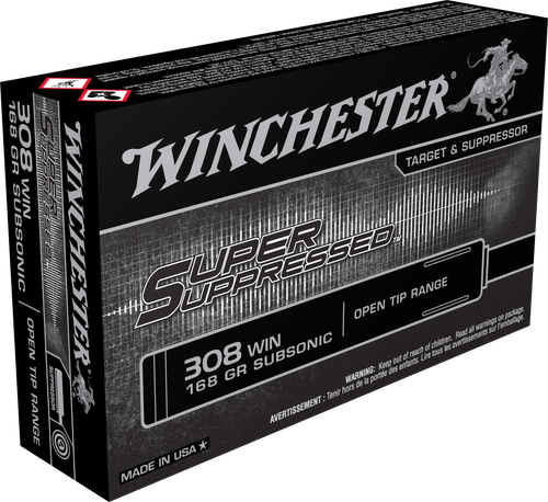 Winchester Super Suppressed .308 Winchester 168gr Open Tip Range Ammo - 20 Rounds