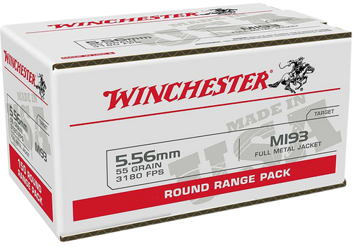 Winchester 556 Ammo 55gr Full Metal Jacket Ammunition - 100 Rounds