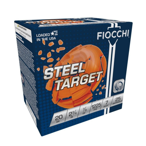 Fiocchi 20 Gauge Ammo 7/8 oz #7 Steel Ammunition - 25 Rounds