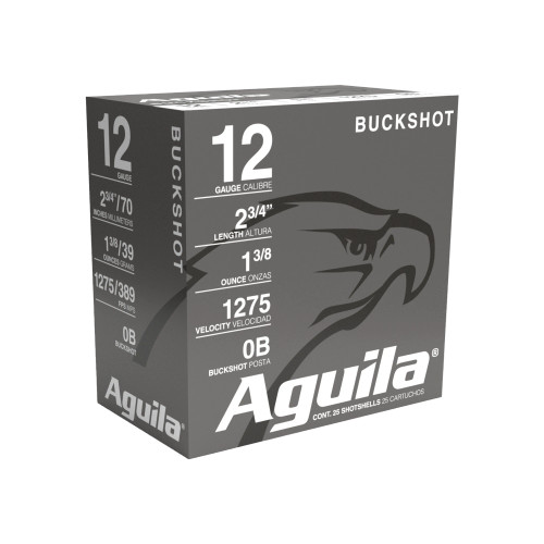 Aguila 12 Gauge Shotgun Ammunition 1C1200BA 2.75" 0 Buck - 25 Shells