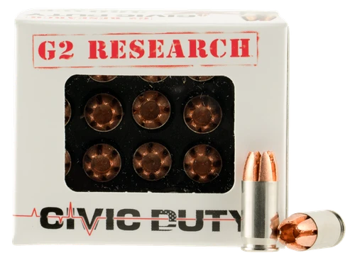 G2 Research .380 ACP 62gr Solid Hollow Point Ammo - 20 Rounds