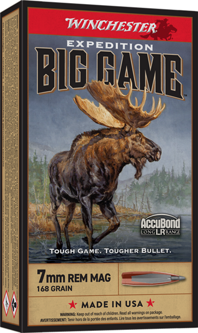 Winchester 7mm Rem Ammo 168gr Nosler AccuBond Long-Range Ammunition - 20 Rounds