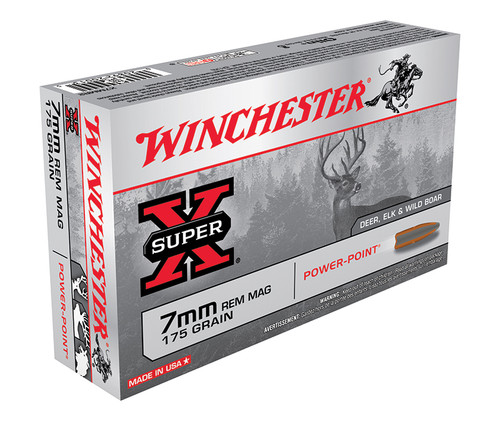 Winchester 7mm Remington Magnum Ammo 175gr bPower Point Ammunition - 20 Rounds