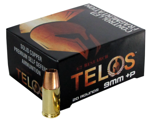 G2 Research 9mm Luger +P Ammo 92gr Fragmenting Hollow Point Ammunition - 20 Rounds