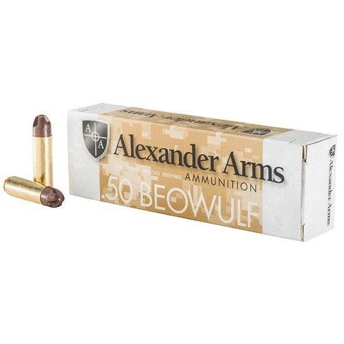 Alexander Arms 50 Beowulf Ammo 200gr FMJ Ammunition - 20 Rounds