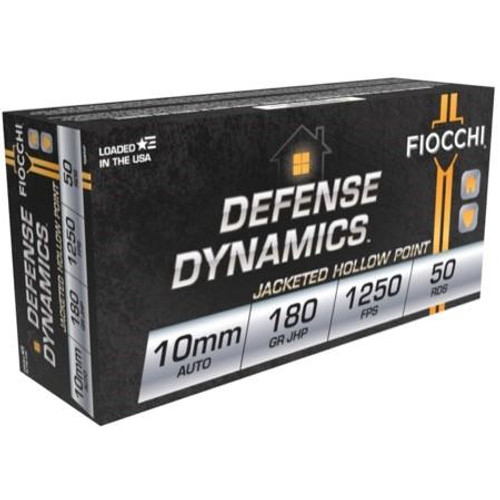 Fiocchi 10mm Ammo 180gr JHP Ammunition - 50 Rounds