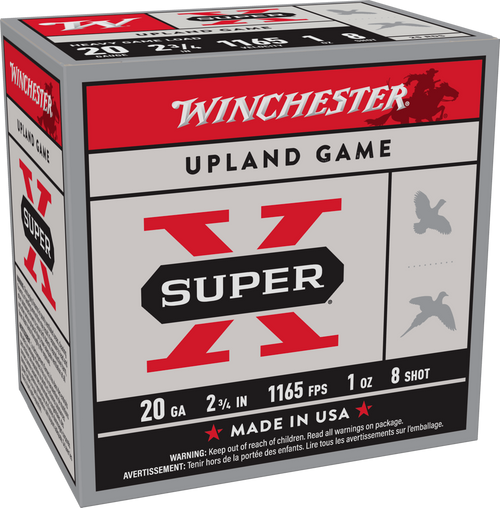 Winchester 20 Gauge Ammo 1 oz #8 Lead Ammunition - 25 Rounds