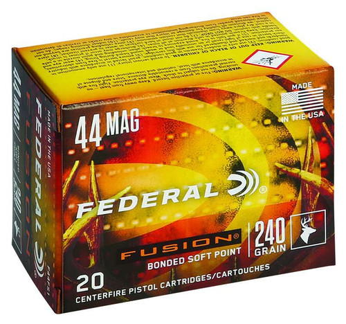 Federal 44 Magnum Ammo 240gr Bonded Soft Point Ammunition - 20 Rounds
