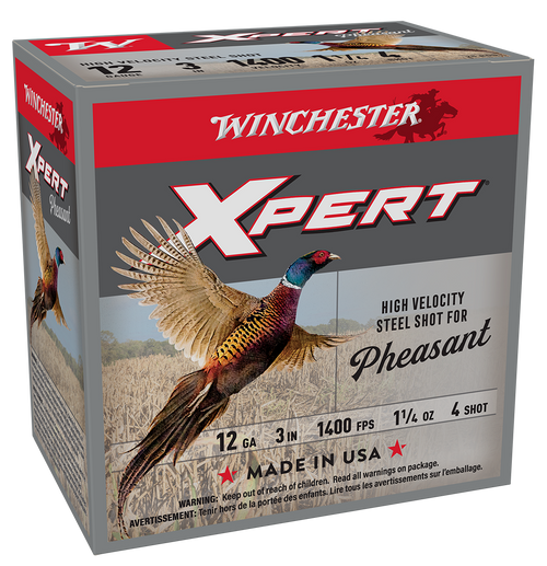Winchester 12 Gauge Ammo 1-1/4 oz #4 Steel Ammunition - 25 Rounds