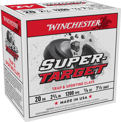 Winchester 20 Gauge Ammo 7/8 oz #7.5 Lead Ammunition - 25 Rounds