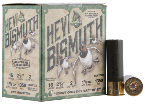 Hevi-Shot 16 Gauge Ammo 1 1/8 oz #2 Bismuth Ammunition - 25 Rounds