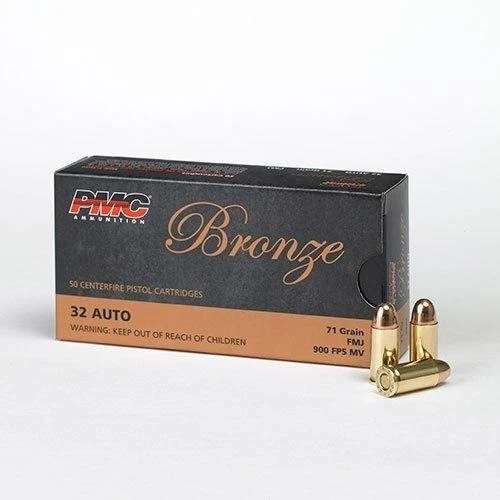 PMC Bronze .32 ACP 71gr FMJ Ammo - 50 Rounds