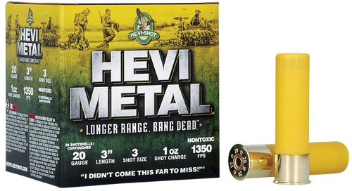Hevi-Metal 20 Gauge Ammo 1 oz #3 Bismuth Steel Ammunition - 25 Rounds
