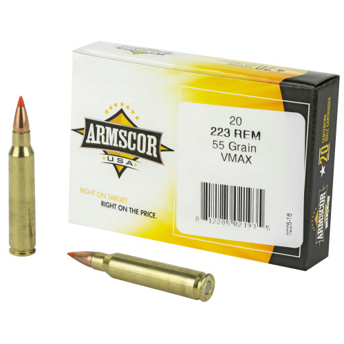 Armscor 223 Rem Ammo 55gr VMAX Ammunition - 20 Rounds