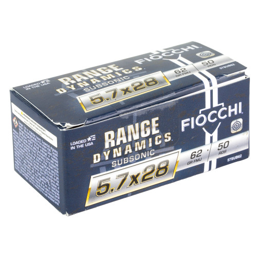 Fiocchi 5.7x28 Ammo 62gr Full Metal Jacket Ammunition - 50 Rounds