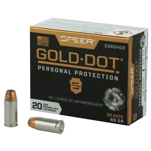 Speer .32 Auto Ammo 60gr JHP Ammunition - 20 Rounds